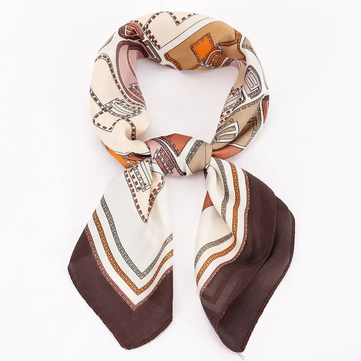 Brown Luggage Print Scarf