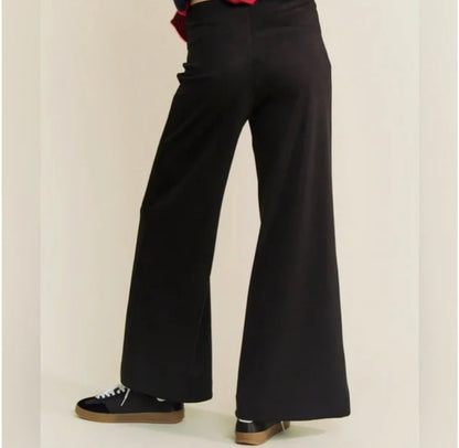 Plus High Waist Wide Leg Stretch Pants