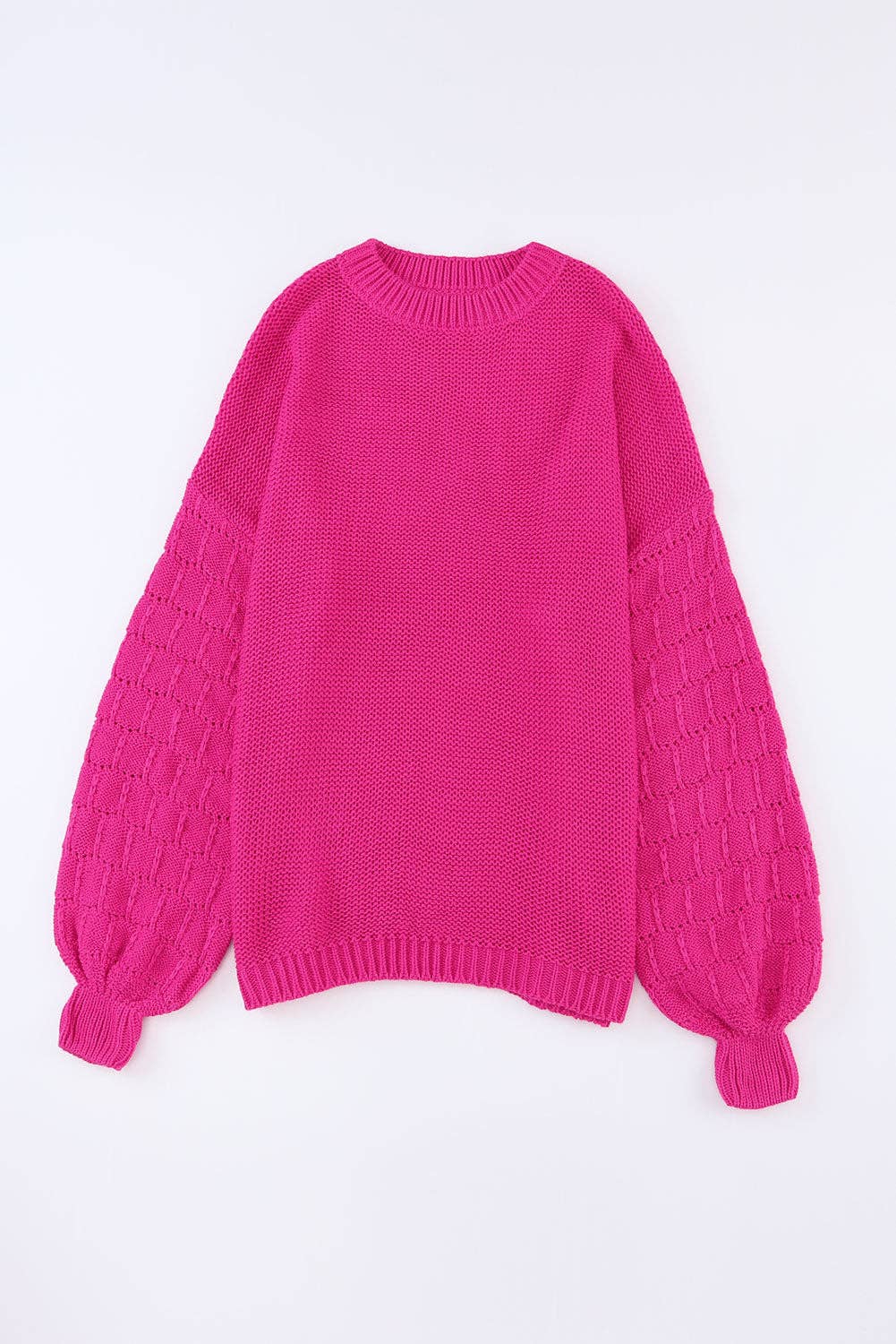 Rose Bubble Sleeve Sweater
