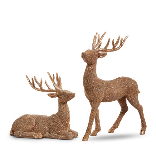 Bronze Glittered Deer Set