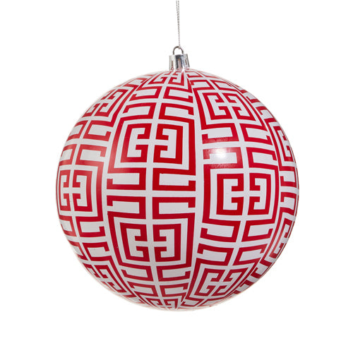 Red Greek Key Ornament