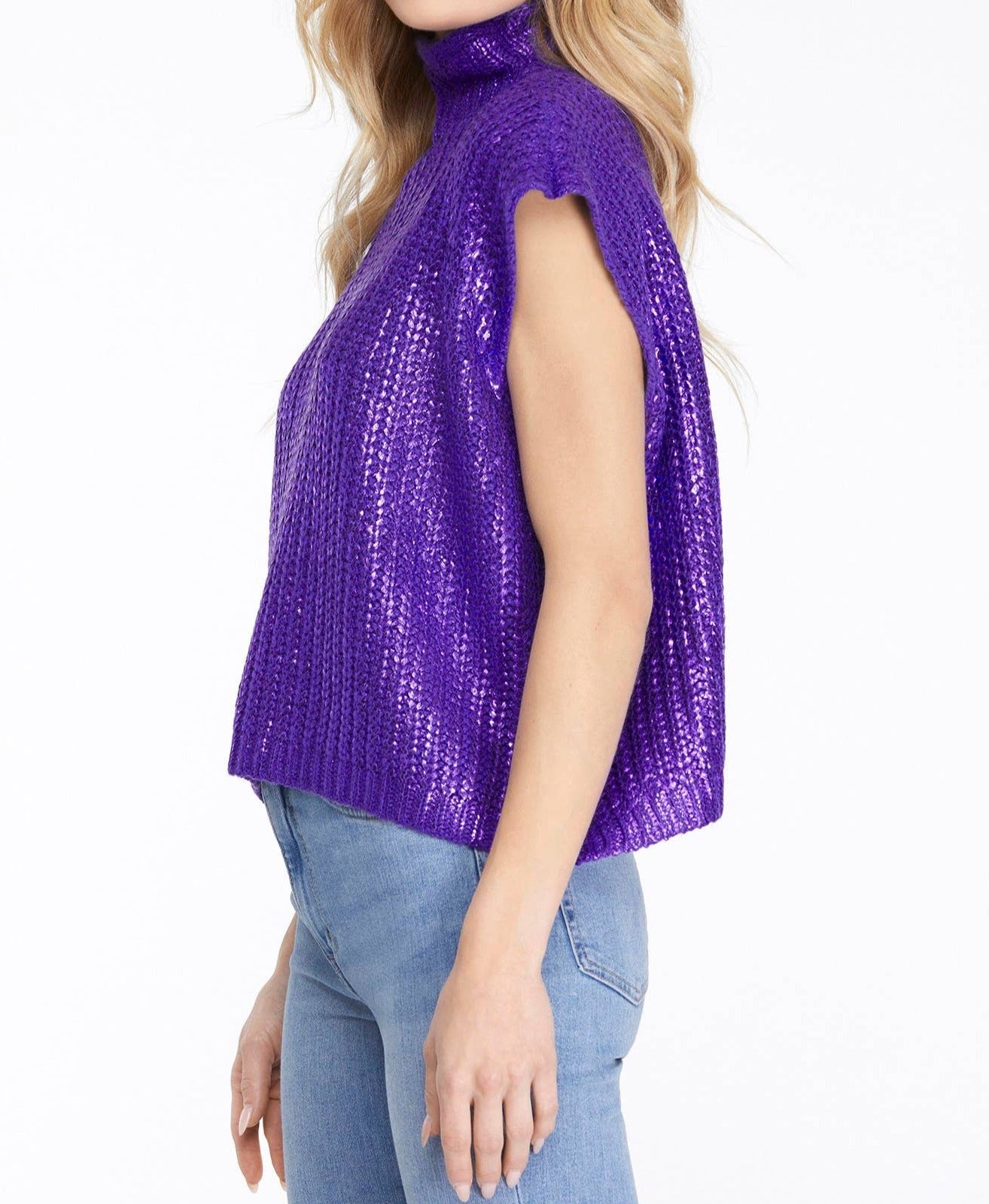 Purple Foiled Sweater