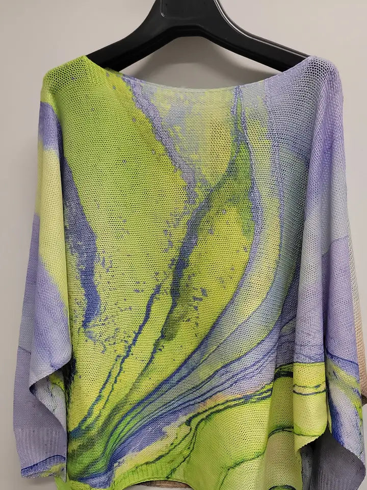Yellow & Purple Tie-Dye Sweater - One Size