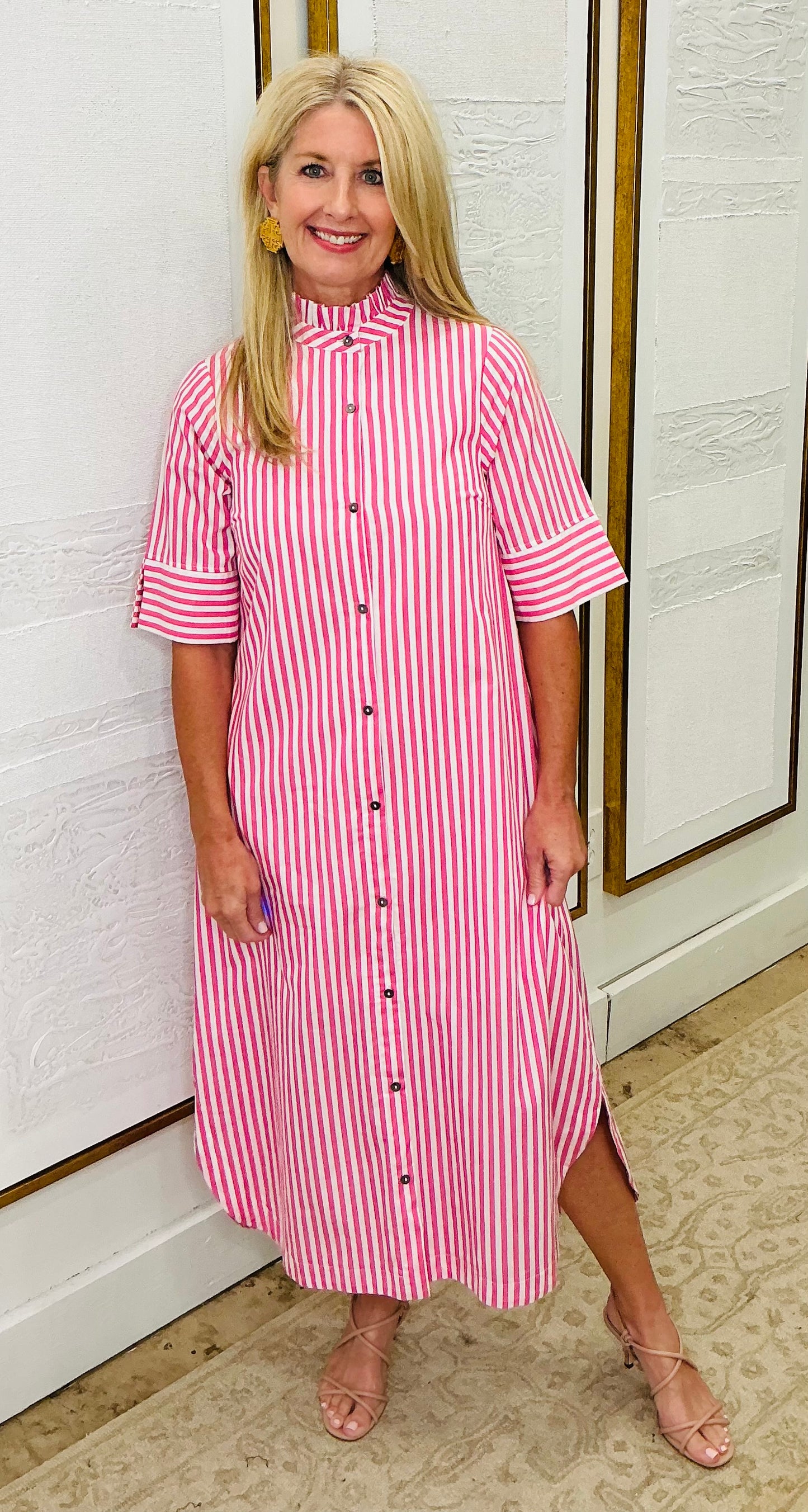 Light Pink Striped Dress