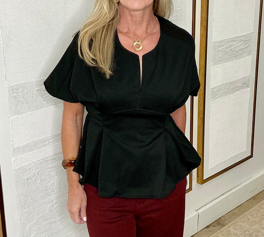 Pleated Peplum Top