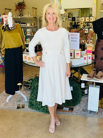 A-Line Midi Dress Ivory