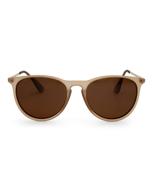 Midnight - Women's Polarized Medium Horn Sunglasses: Sand