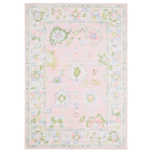 Pastel Pink Floral Rug 2' x 7'