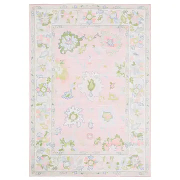 Pastel Pink Floral Rug 5' x 7'