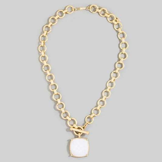 Gold Link Toggle Necklace Set