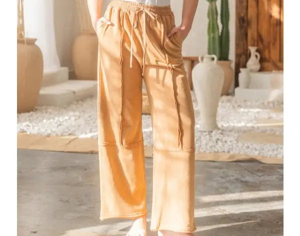 Plus Camel Flowy Pants