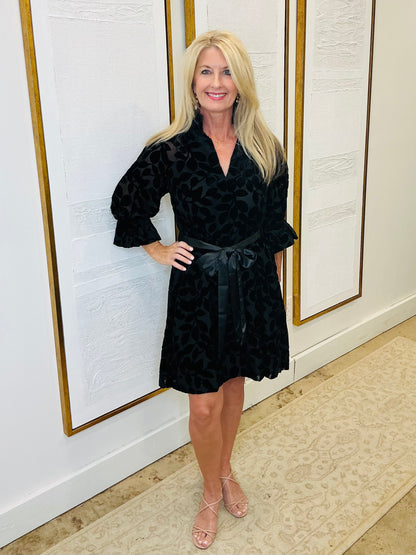 Luxe Leaf Velvet Tunic Dress
