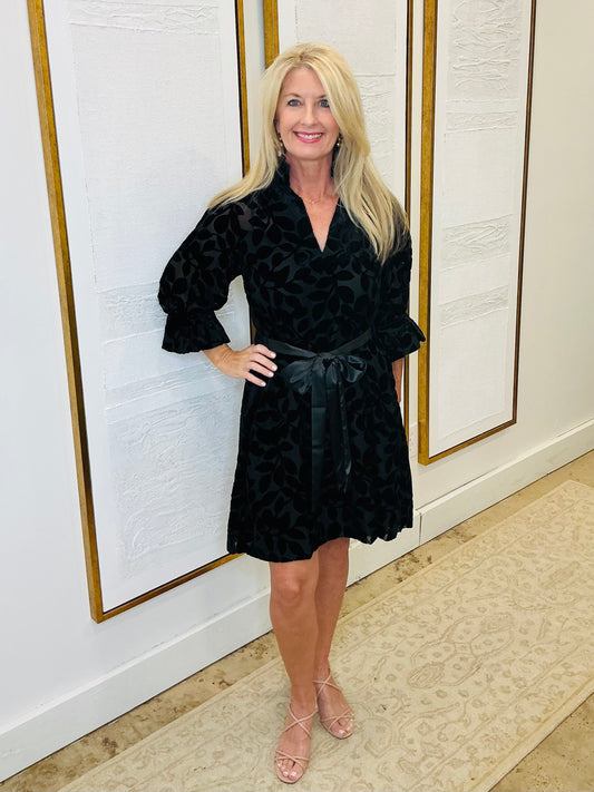Luxe Leaf Velvet Tunic Dress