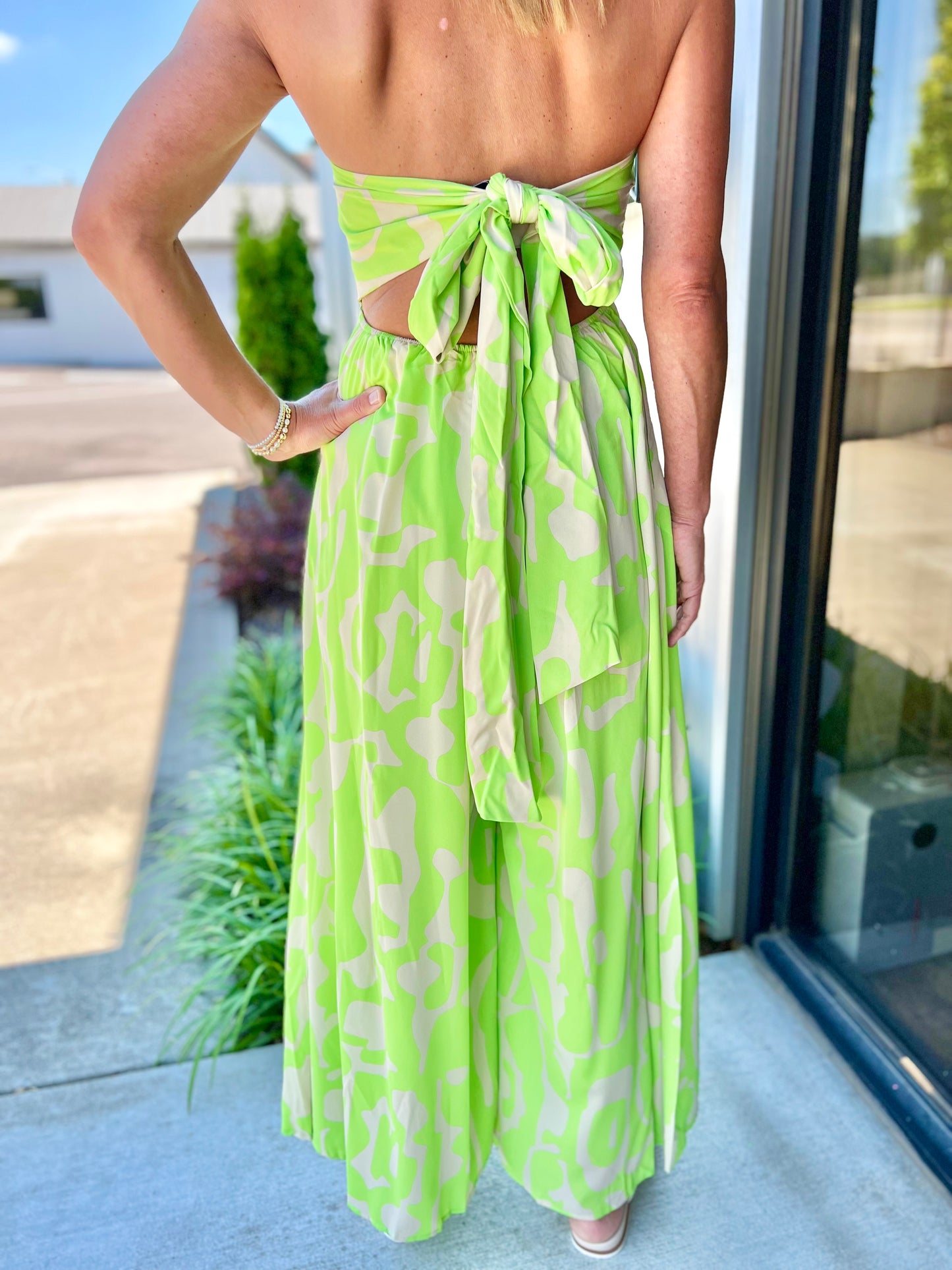 Lime Strapless Jumpsuit