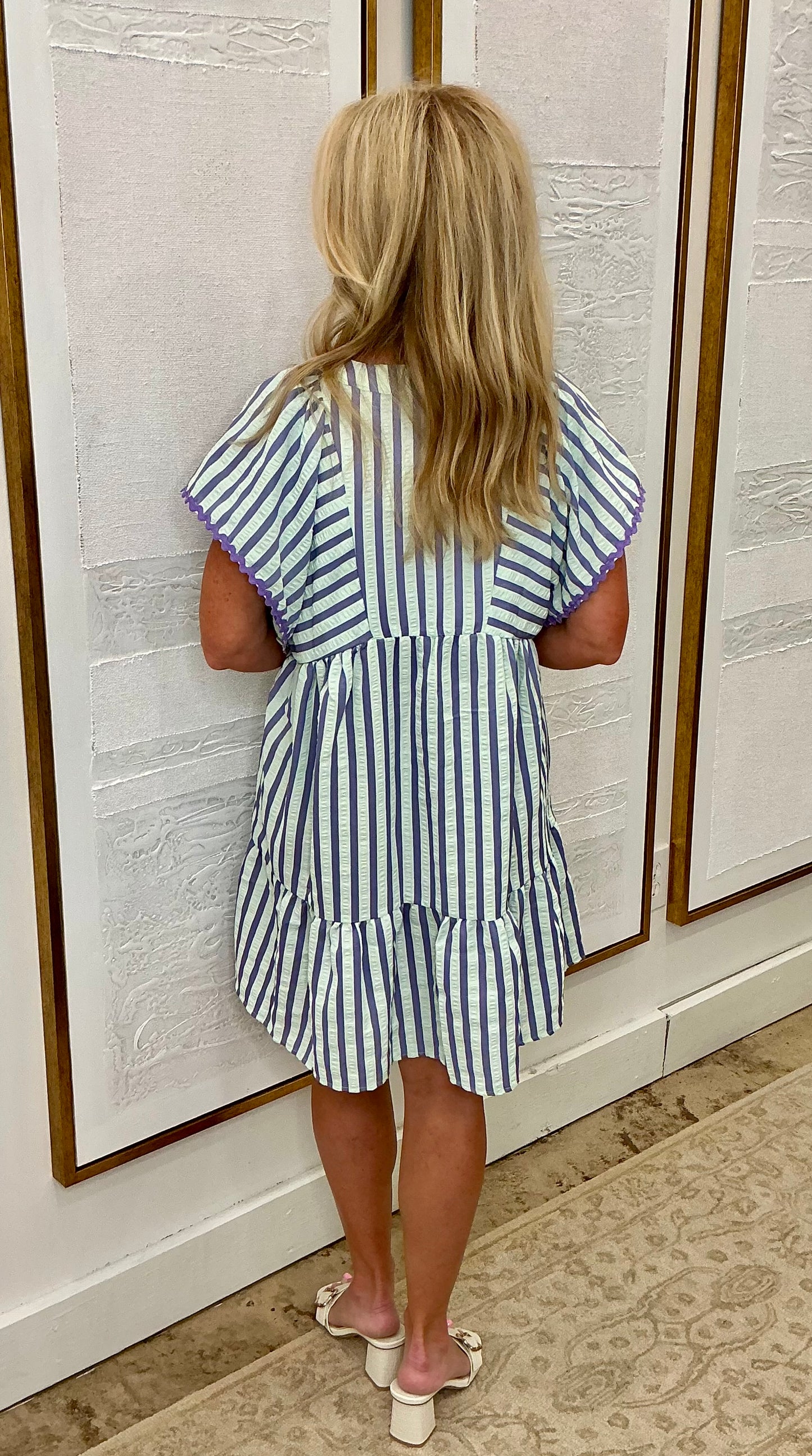 Mint Blue V-Neck Dress