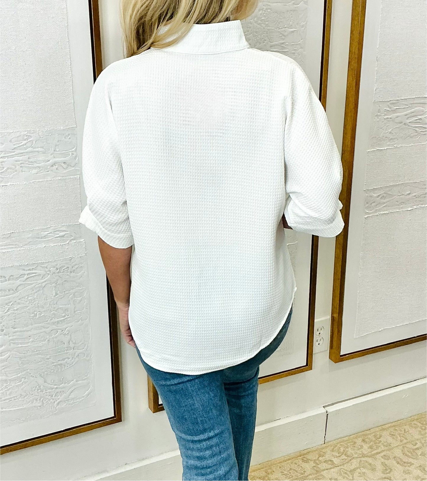 White Textured Top