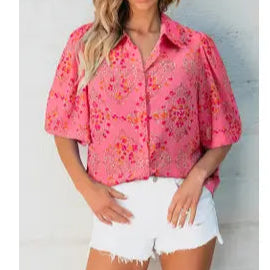 Peach Floral Top