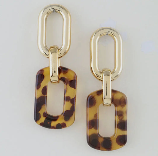 Tortoise Link Earrings