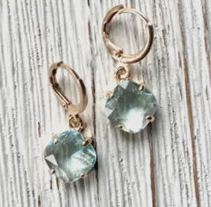 Aqua Blue Crystal Earrings