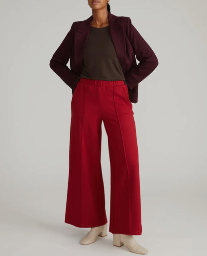 Pam Pintuck Wide Leg Pant/Garnet