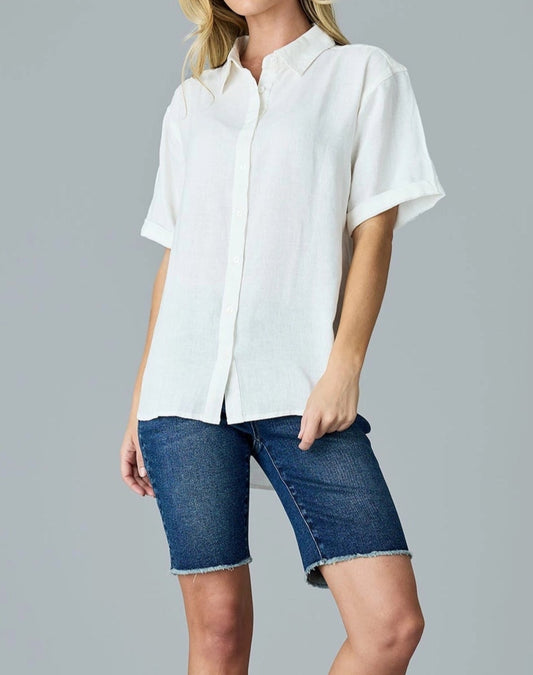 Off-White Linen Blend Top