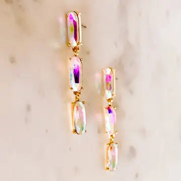 Iridescent Stone Drop Earrings