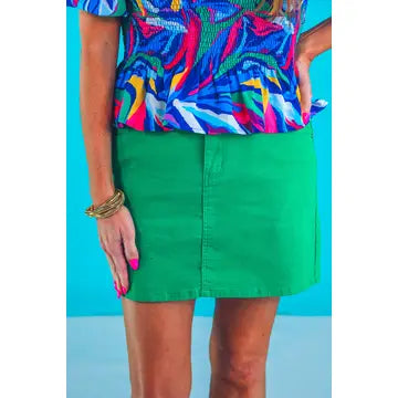 Green Denim Skirt