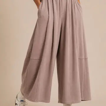 Mocha Wide Leg Stretch Pants