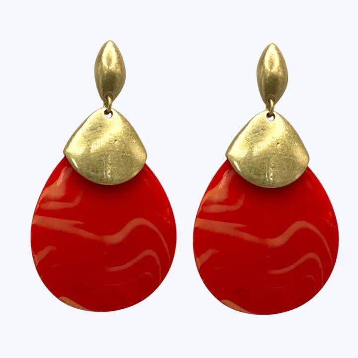 Marbled Teardrop Earrings