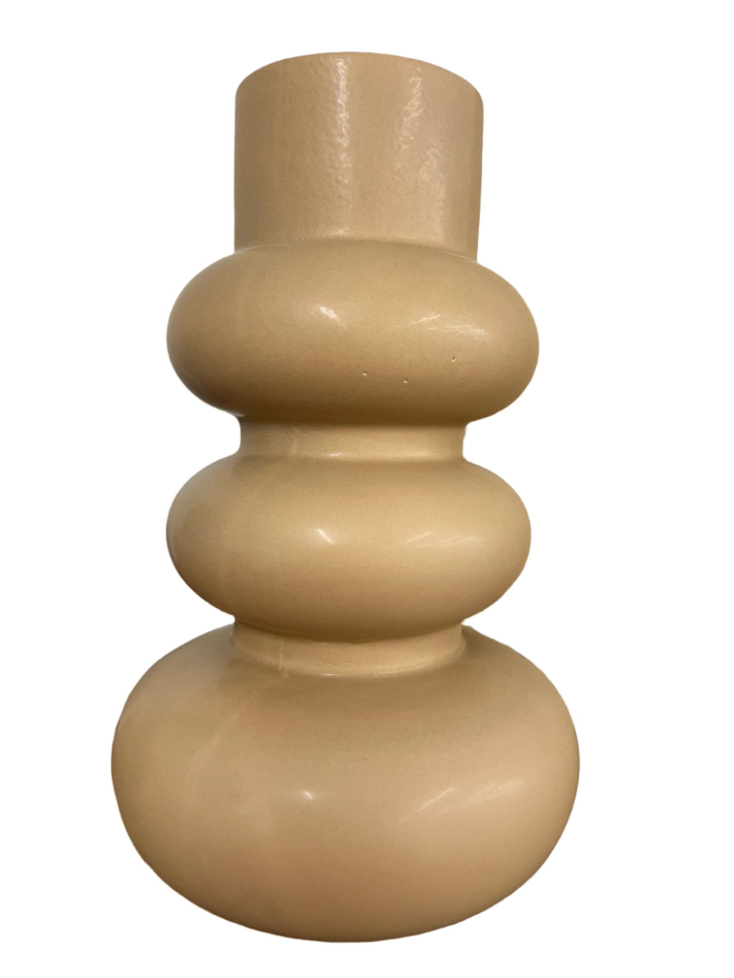 Stacked Light Brown Vase 10"