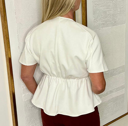 Pleated Peplum Top