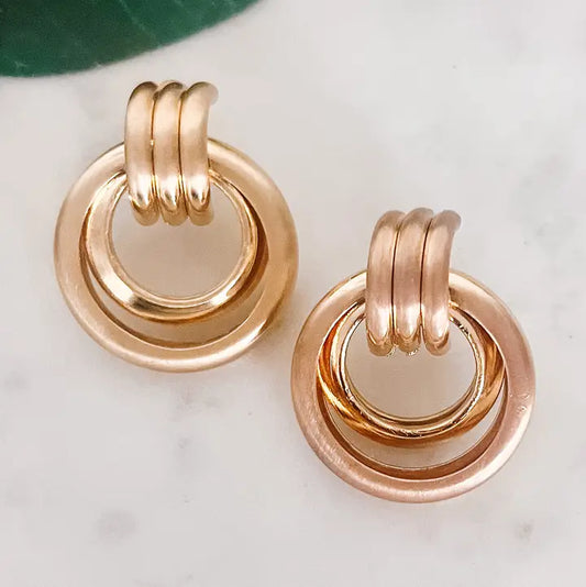 Small Gold Double Hoop Earrings