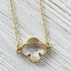 Clover Crystal Necklace 18”