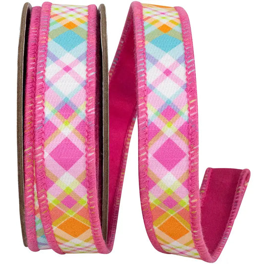 Bright Plaid Ribbon 1" x 10 Yards