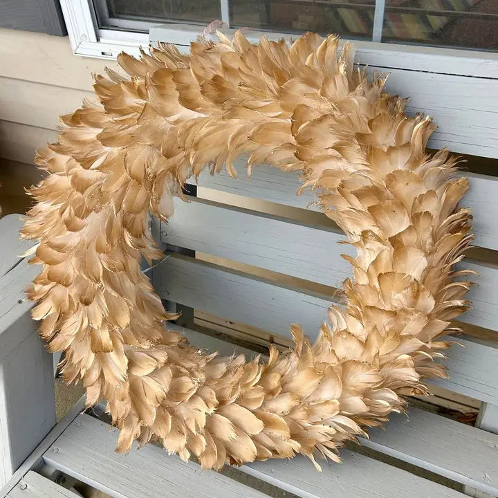 Gold Feather Metallic Wreath