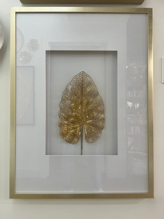 Gold Leaf Shadow Box w/Gold Frame