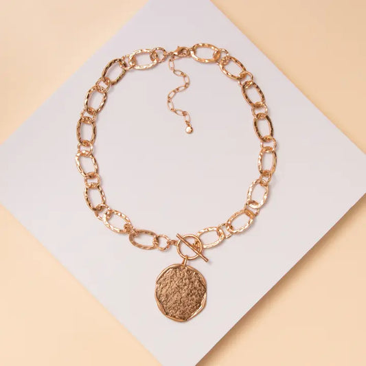 Hammered Pendant Necklace