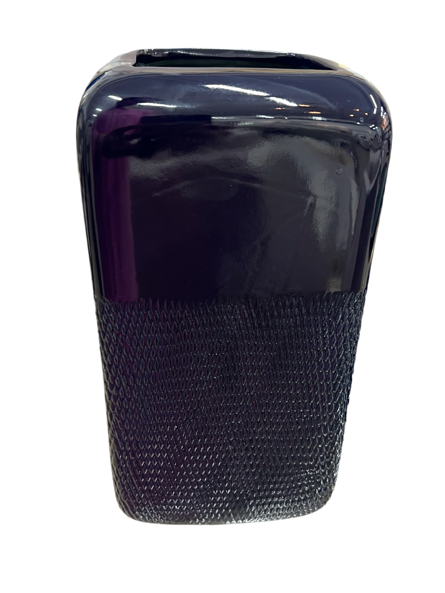 Navy Blue Square Vase