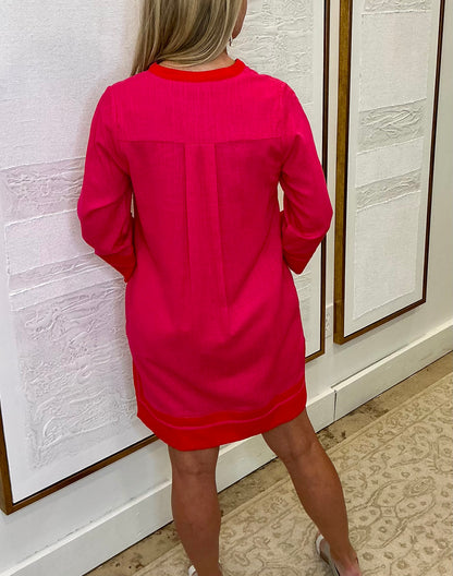 Pink Linen Mini Dress