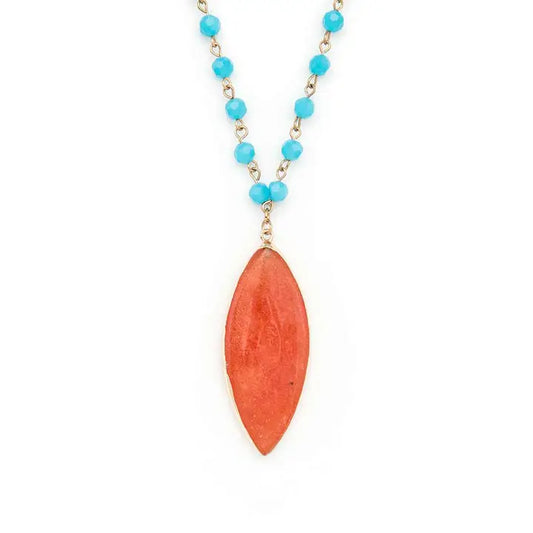 Precious Orange Stone Necklace