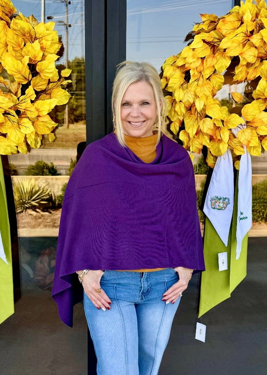 Cashmere-Feel Poncho