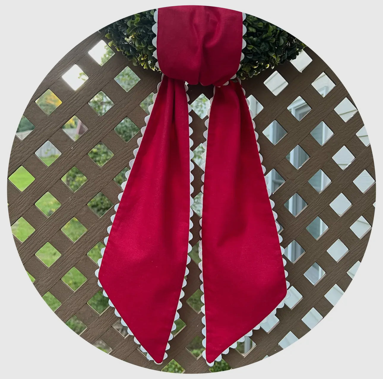 Linen Sash/Red & White 54”