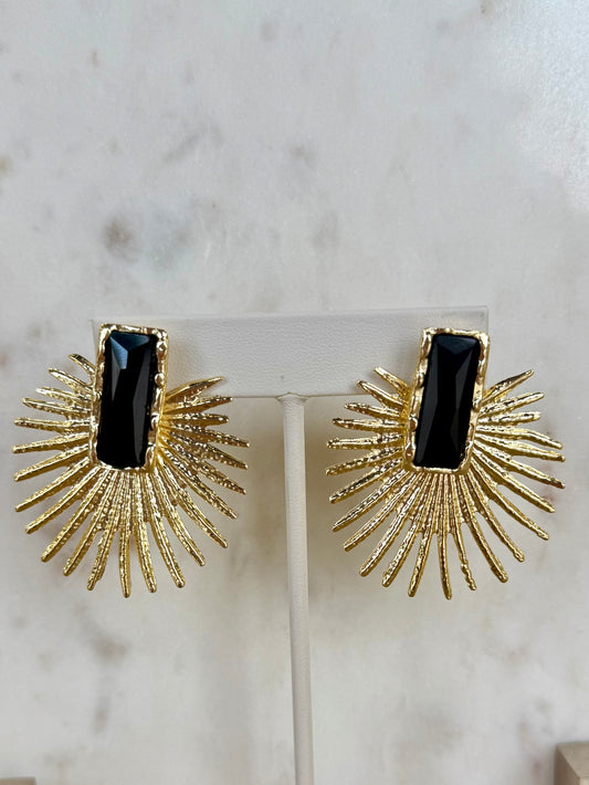 Black & Gold Burst Earrings