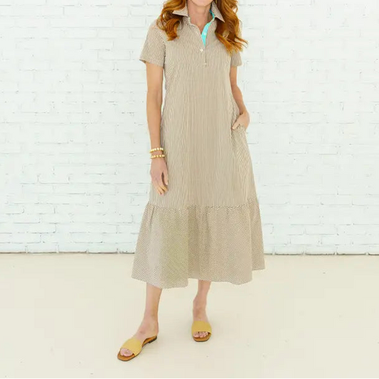 Brown Stripe Dress