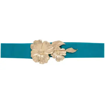 Elastic Belt w/ Flower Buckle