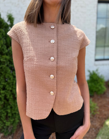 Tweed Sleeveless Top