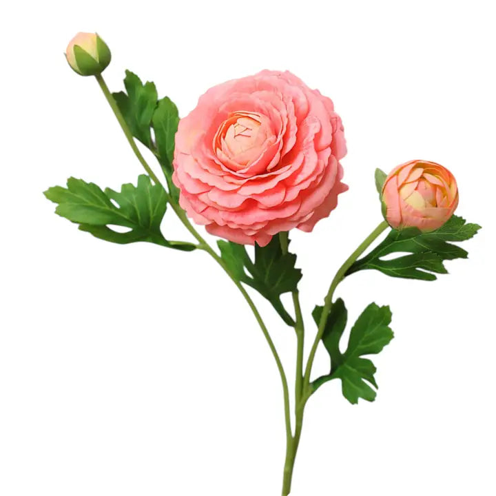 18" Real Touch Coral Ranunculus