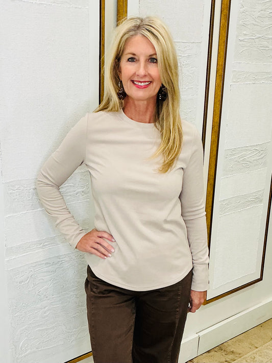 Ecru Soft Snap Cuff Top
