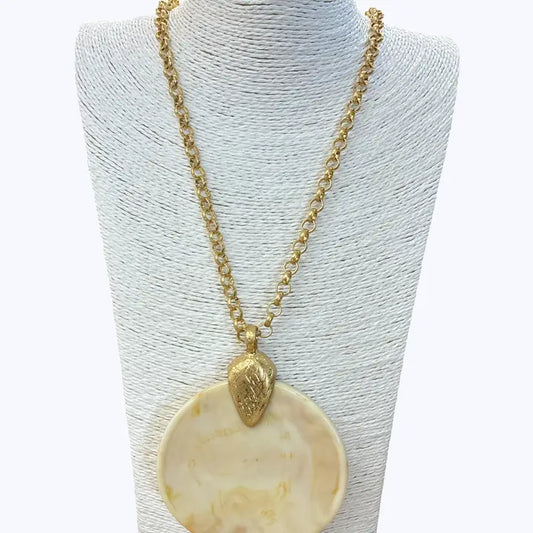 Oversized Disc Pendant Necklace