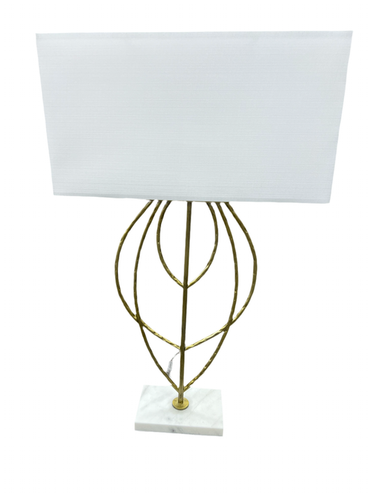 Gold Leaf Lamp on Marble Base 43"